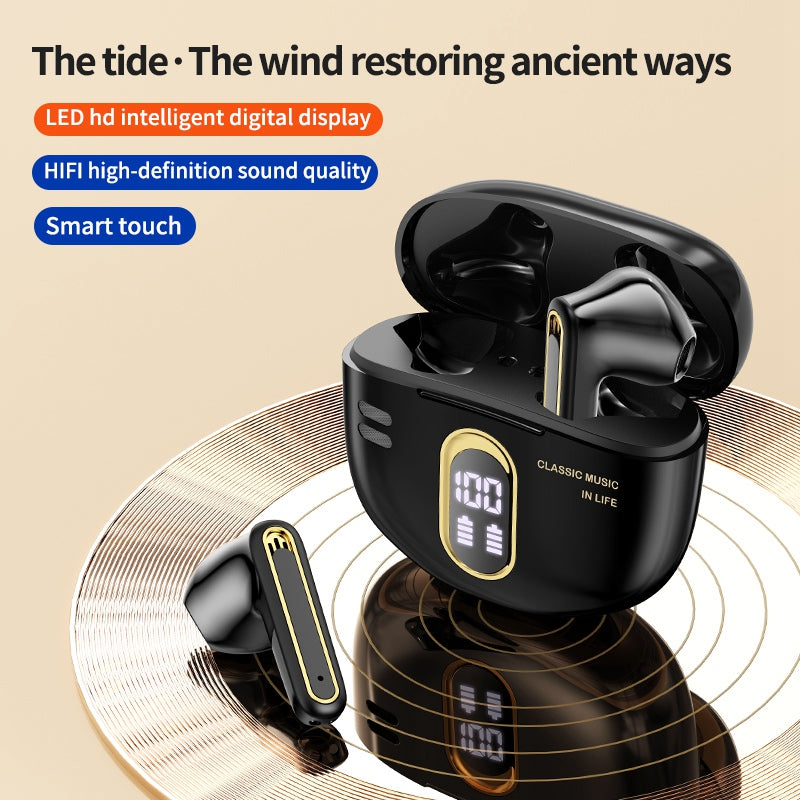 Y18 Retro TWS Earbuds Bluetooth Headset IP54 vodotěsná sluchátka s digitálním displejem Y18 Retro TWS Earbuds Bluetooth Headset IP54 vodotěsná sluchátka s digitálním displejem